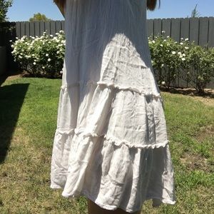 White laced and silky dress